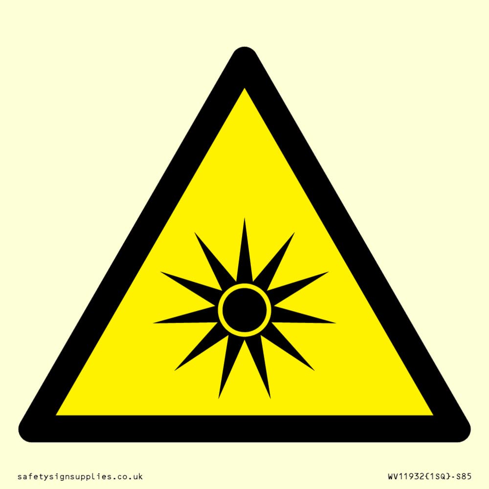 W027 Warning: Optical radiation Sign - 85x85mm - S85
