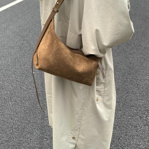 Slouchy Suede Hobo Bags Women Cute Underarm Shoulder Bag Crescent Crossbody Purses Satchels Travel Tote Handbag 20252