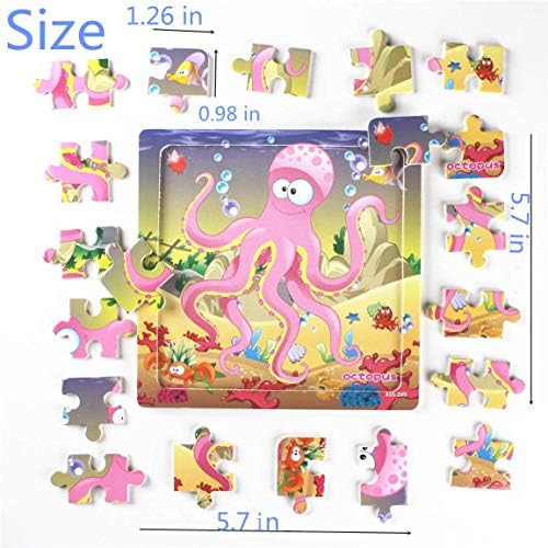 Wooden Jigsaw Puzzles for Kids 3-5 Year Olds -20 Piece Kids Puzzles Toys -Toddler Children Learning Educational Puzzles Toys for Set for Kids 3 4 5 Year Old(4 Puzzles)
