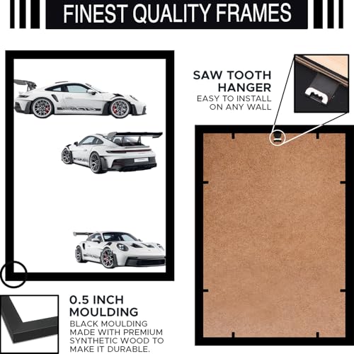 Image of BLINKART McLaren Senna CarFramed Posters Gift Items Boys Room Wall Decoration Bedroom Office Studio Synthetic Wood Frame & Acrylic Glass Ready to Hang - 18x12 Inch, (A4 Size) - CAR-220