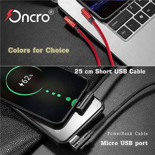 Image of Fast charging short micro usb cable blue nylon braided 25cm power bank wire unbreakable 20w 480mbps data sync android phone samsung kindle ps4 tv stick raspberry pi chromecast tablet cord