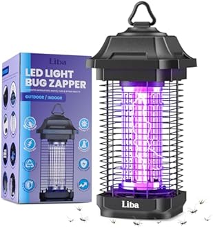 LiBa LED Bug Zapper Outdoor Indoor, Electric Mosquito Zapper Fly Trap Lamp, 10 Years Lifespan, 6.5ft Power Cord, Insect Killer Light for Home Yard Garden Patio Farm, High Voltage, IPX4 Rainproof