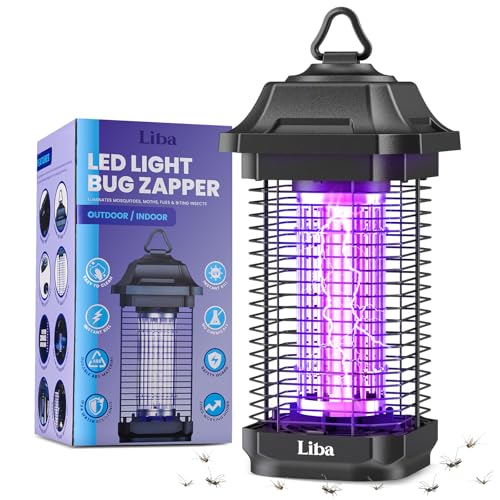LiBa LED Bug Zapper Outdoor Indoor, Electric Mosquito Zapper Fly Trap Lamp, 10 Years Lifespan, 6.5ft Power Cord, Insect Killer Light for Home Yard Garden Patio Farm, High Voltage, IPX4 Rainproof