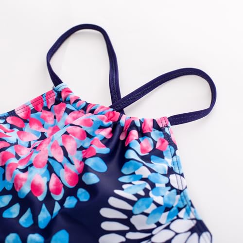 GRACE KARIN Girls Swimsuit Tankini Set Rash Guard Long Sleeve Swimsuit 4 Piece Bathing Suit Swimwear 5-14Y4