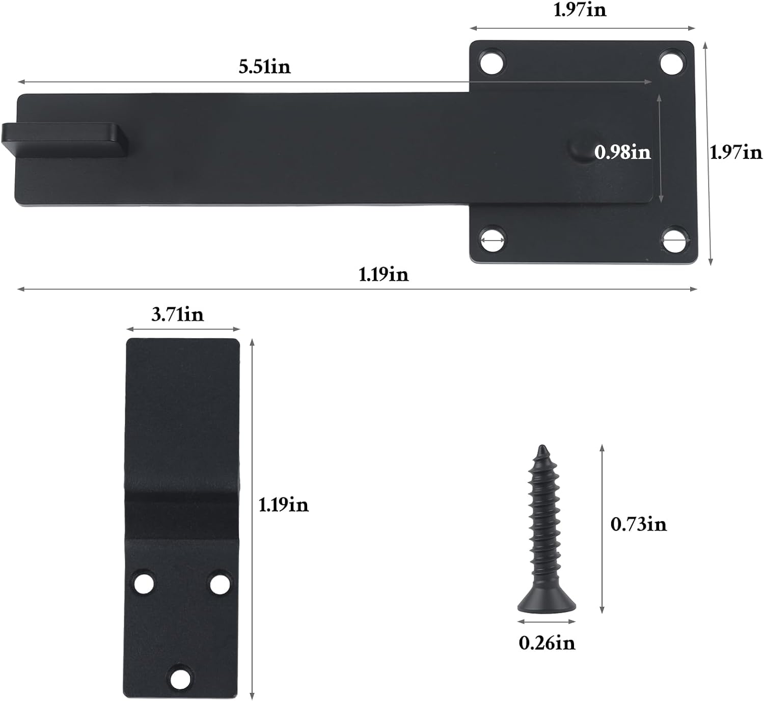 WellMade 6" Heavy Duty Barn Door Flip Latch - 360° Rotatable Gate Lock for Wooden Fence, Shed, Farm Gate & Sliding Doors | Matte Black Powder-Coated Steel | Includes Mounting Hardware