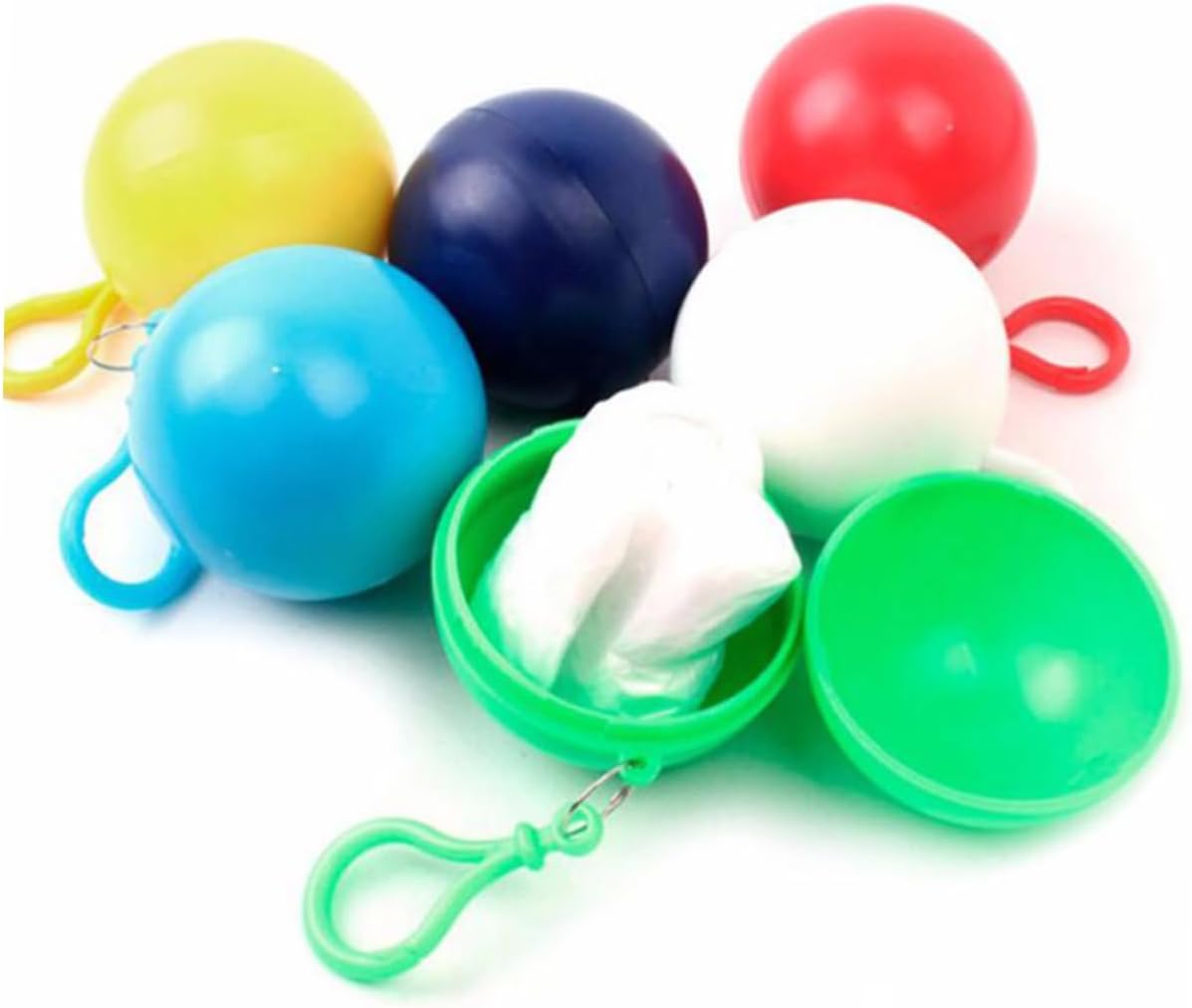 5Pcs Portable Raincoat Ball, Disposable PE Poncho Keychain