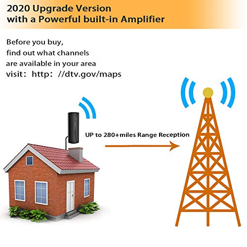 Christmas Amplified HD Digital Antenna up to 280 Miles Range,Indoor Outdoor TV Antenna with 36ft Coaxial Cable Support 4K 1080p and All TV's -Smart Amplifier Signal Booster for Local Channels