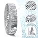 Self Adhesive Rhinestone Strips Diamond Bling Crystal Rhinestone Ribbon Sticker, Bling Wrap Roll DIY for Crafting, Cake Decorating and Fabric (0.45 inches * 3 Yards, Silver)