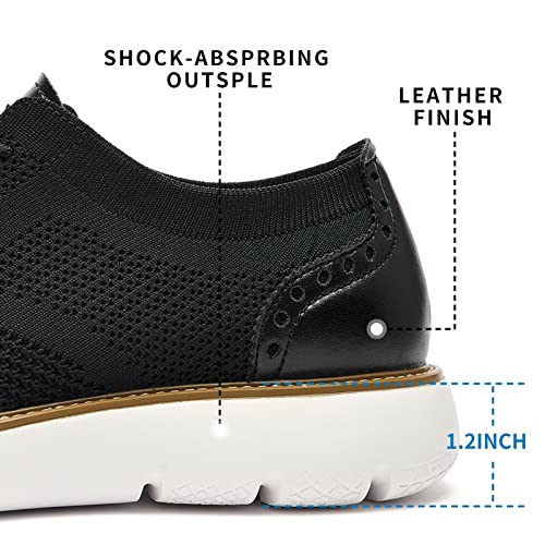 Men's Casual Sneakers Dress Shoes - Comfort Dress Sneakers Mesh Knit Lightweight Breathable Formal Oxford Business Shoes 6