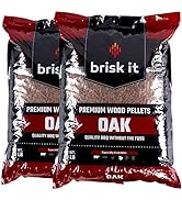 Brisk It Premium 100% All-Natural Wood Pellets - Oak, Perfect for Pellet Smokers Outdoor Grills, ...