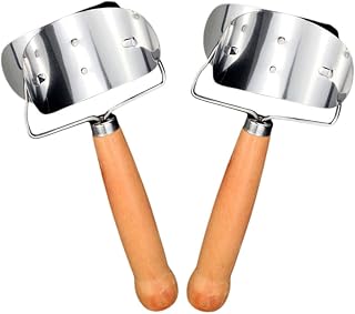 Wakauto Stainless Steel Dumpling Wrapper Cutter for Easy Dough Preparation 2pcs with Wood Handle Labor Saving Dumpling Skin Mold Tool Fine Workmanship for Kitchen Use