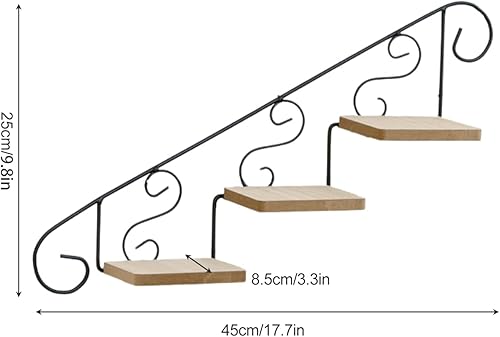 Miniatura 3 de Wnvivi 2 soportes para macetas en forma de escalera, escalera retro, estante de flores para colgar en la pared, estante creativo para montar en la