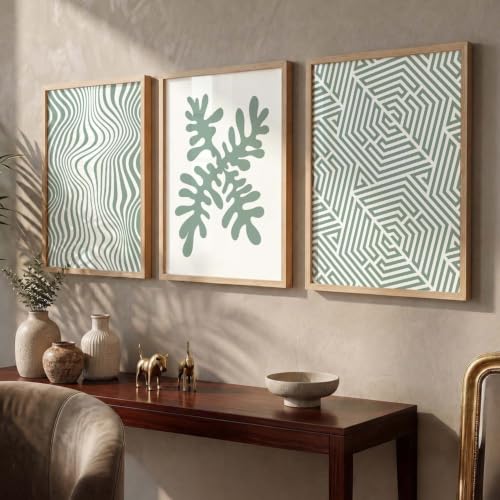 Image of HOTHOUSE Modern Art Home Decoration Pattern Paintings With Frame For Living Room Bed Room Hotel Wall Decor Digital Reprint Set of 3 (10X13 inch)