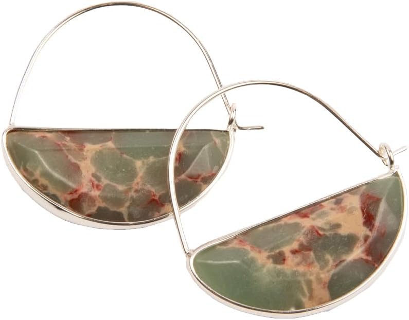 Scout Curated Wears - Stone Prism Hoop Earring - Aqua Terra/Silver