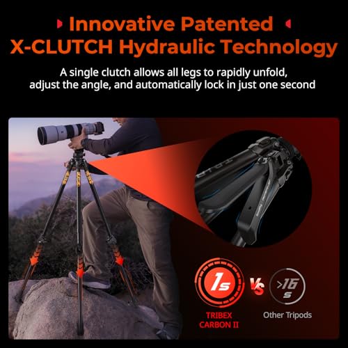 Image of SmallRig x Potato Jet Tribex Hydraulic Carbon Fiber Tripod, Fast Extend Camera Video Tripod with 4-Step Counterbalance Fluid Head 5755