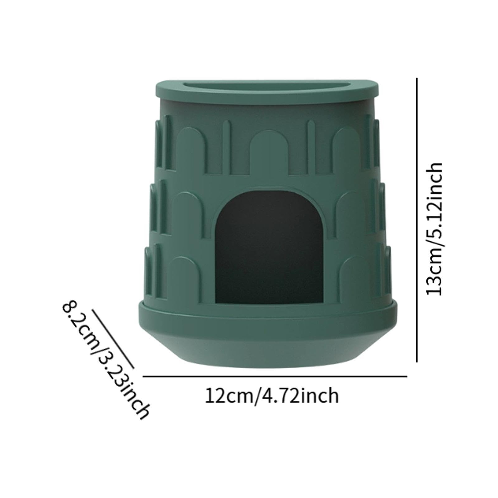 Reptile Hideout Decorative with Food and Water Basin Landscape Habitat Decor Reptile Cave for Leopard Lizards Chameleon, Dark Green