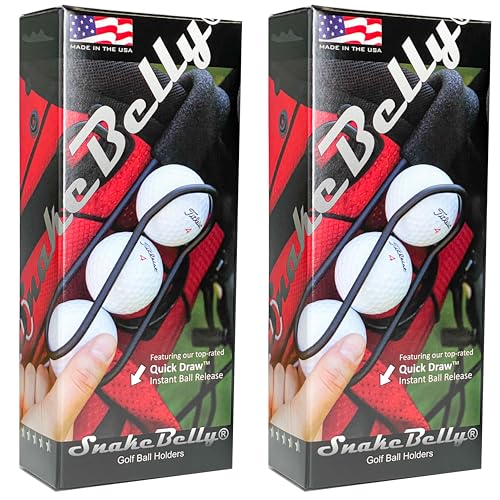 SnakeBelly Golf Ball Holder with Quick-Draw Release 2-Pack