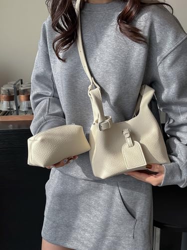 MakeMeChic Women's PU Leather Double Handle Single Strap Mini Shoulder Handbags Purse2