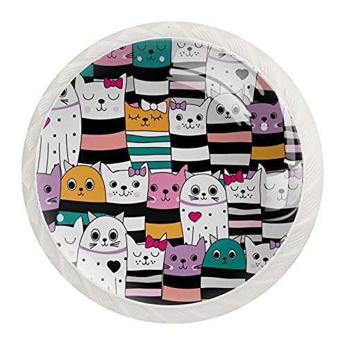 Boutons de commode chat arc-en-ciel pour une décoration joyeuse