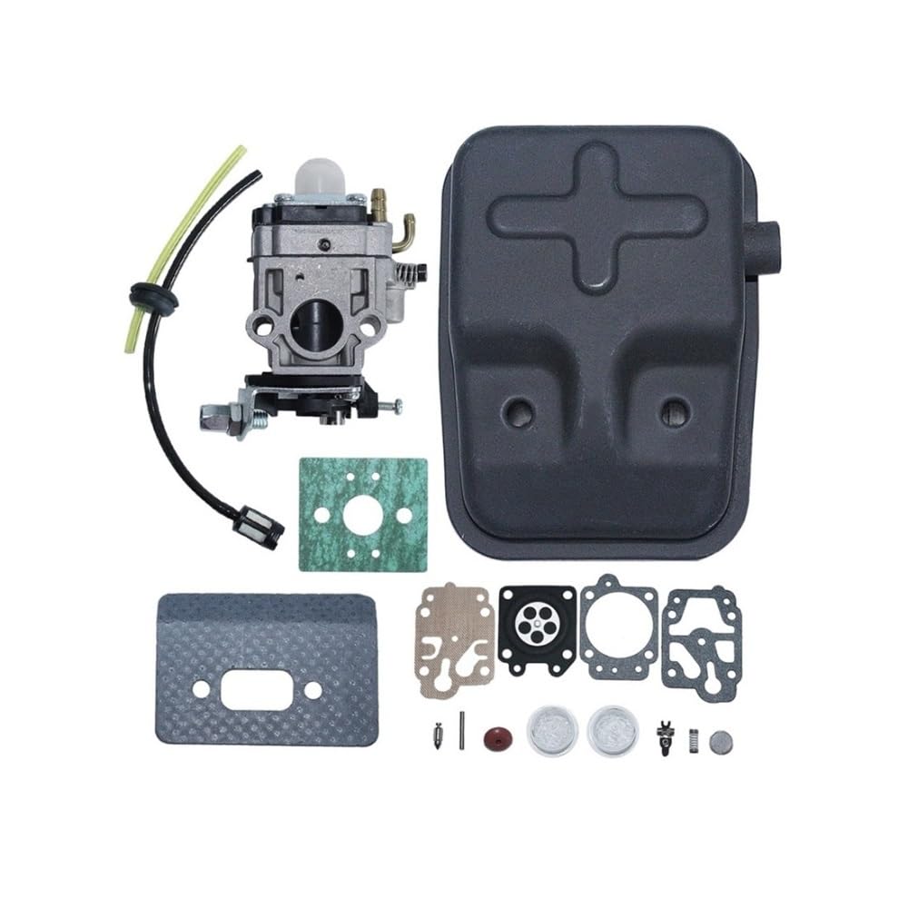 Kit de reparación de silenciador de escape de carburador, ojal de línea de combustible, compatible con cortadora de césped de 40-5 cc y 43 cc.