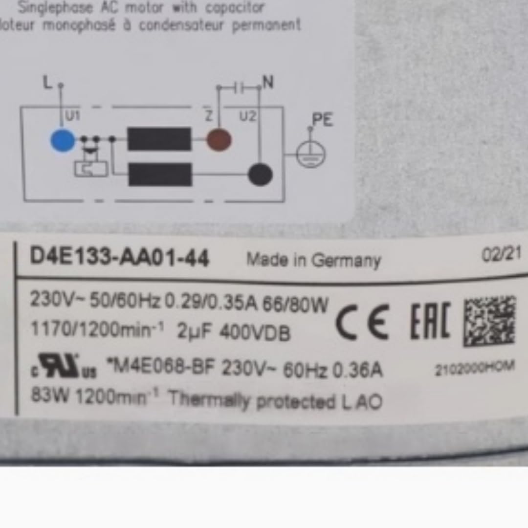 D4E133-AA01-44 230V 0,29/0,35A 66/80W 1170/1200RPM wentylator chłodzący 133 mm