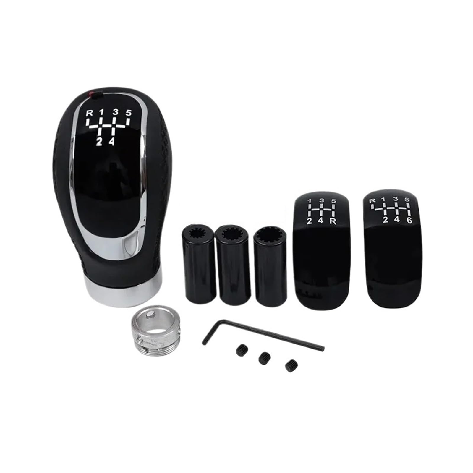 BXBDEKQGL Gear Shift knob Universal Manual 5/6 Speed Gear Shift Knob PU Cover with M8 M10 M12 Adapters for Car Shifter Lever(D)
