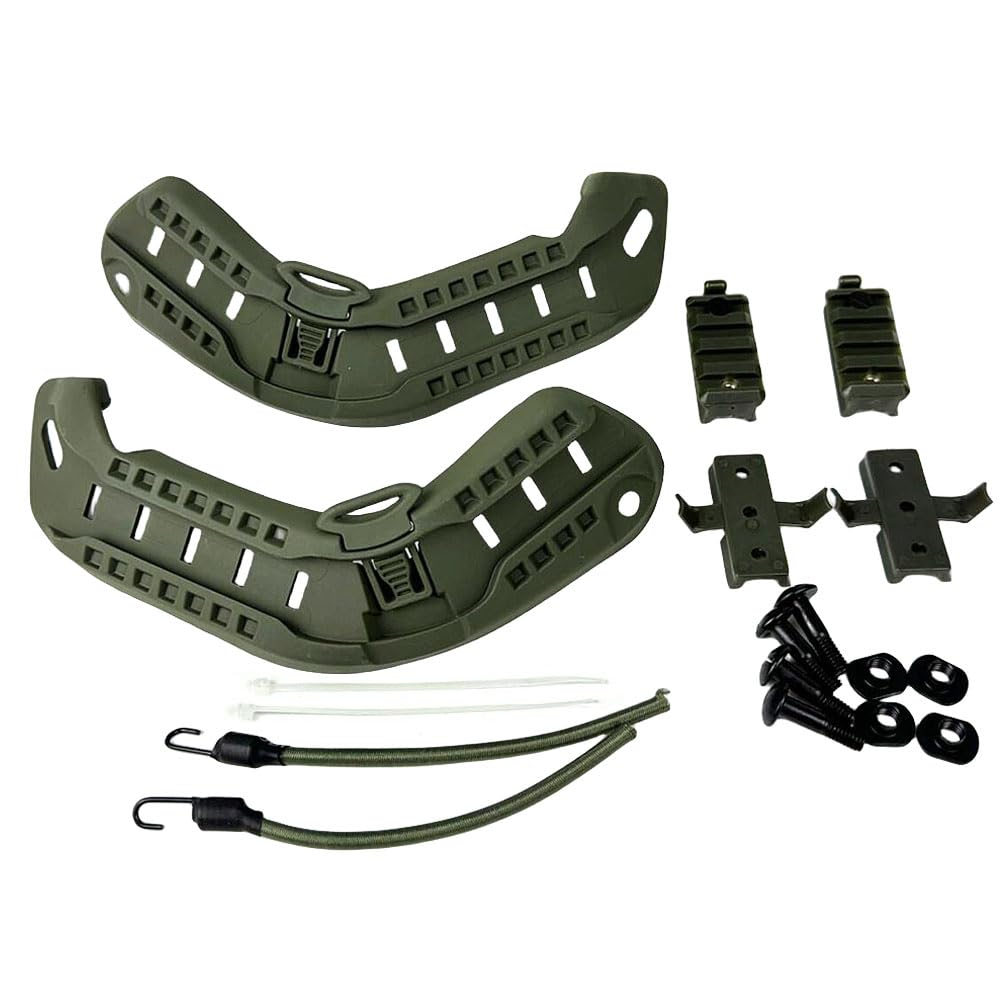 HANSTRONG GEAR Airsoft Paintball Military Side Rail Set Guide Accessories for ARC MICH Helmet OD
