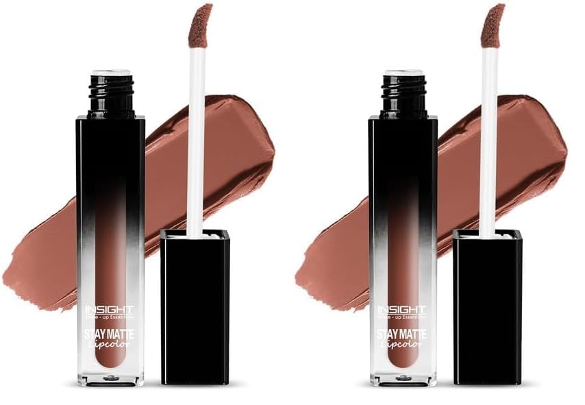 Image of INSIGHT Stay Matte Lipcolor | Butter Texture with Matte Finish | Long Lasting Formula | Transferproof | Comfortable Wear | Infused with Avocado Oil & Niacinamide -(DAY DREAMIN) 3g (Pack of 2)