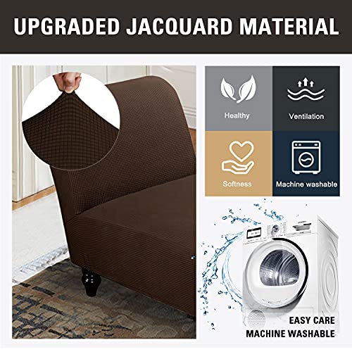 Armless Lounge Chaise Slipcover, Stretch Chaise Chair Covers For Living Room Chaise Slipcover Armless Chaise Lounge Indoor Slipcover For Bedroom Chaise Soft Jacquard Fabric Machine Washable #TOP5
