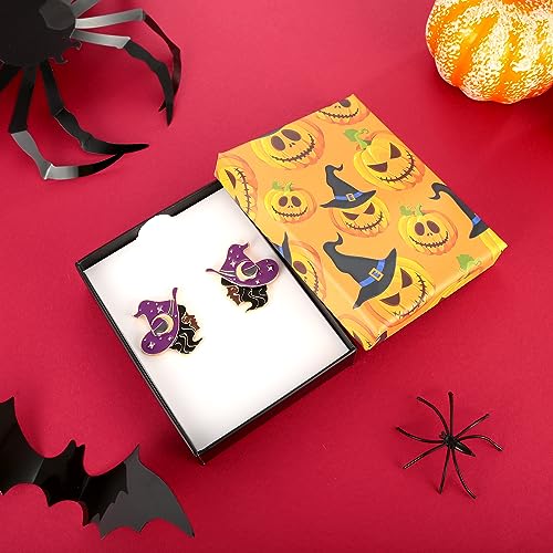 WOWORAMA Halloween Earrings Cute Pumpkin Earrings for Women Fun Crystal Pumpkin Stud Earrings Funny Smiling Face Pumpkin Drop Earrings Halloween Earrings Jewelry