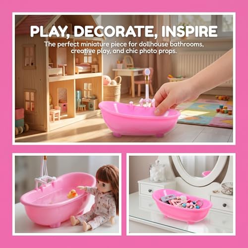 Mini baignoire électrique pour maison de poupée et décor miniature - 2