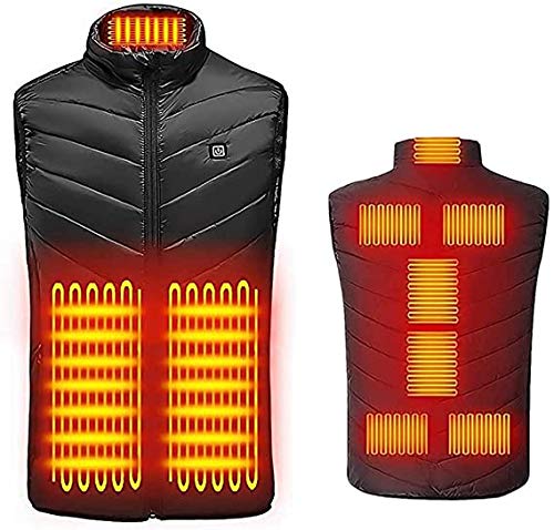 ADLOASHLOU Heated Vest for Men Women, Heated Jacket with 3 Heating Levels Adjustable Electric Warm Clothing for Hiking Riding Skiing Outdoor(Power Bank Not Include) XX-Large