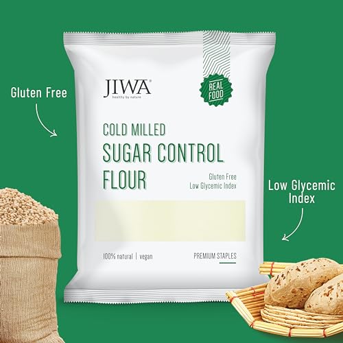 Image of Jiwa Cold Milled Sugar Control Flour / Atta| Soft Fluffy Rotis | Chakki Ground Multigrain Flour | Low GI | Wholegrain Flour | 100% Natural Ingredients | Suitable for Diabetics & Pre Diabetics | 1 kg Pack
