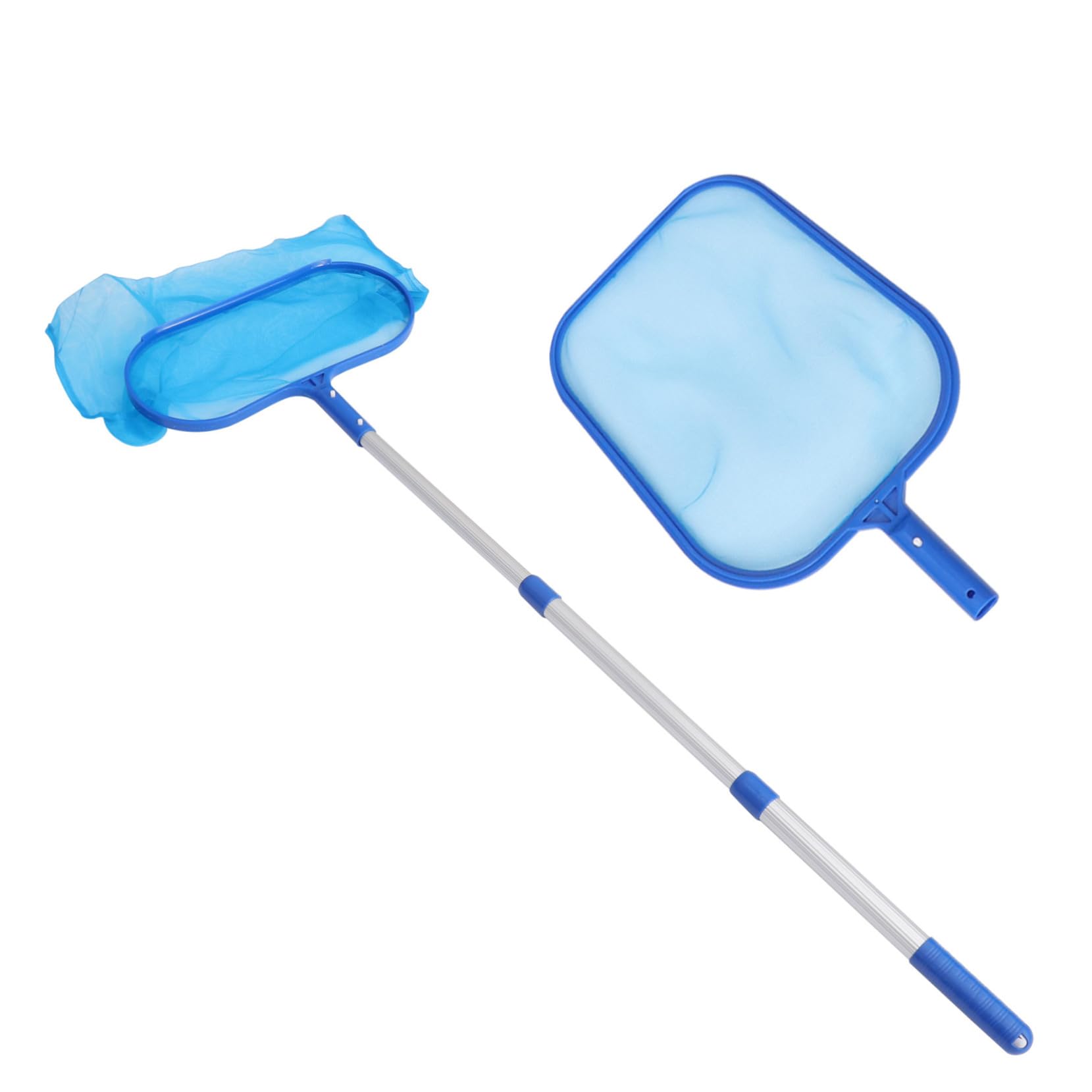 Retino per Pulizia Piscina Manico in Alluminio PVC Blu | Leggero e Facile da Trasportare, Adatto per Stagni e Grandi Acquari, Strumento Manuale di Raccolta