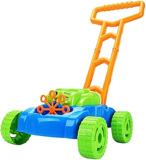 Gadpiparty Kids Mower Automatic Bubble Lawn Mower Toy with Realistic Sounds, Push- Along Bubble Blower Toy, Bubble Blower Machine for Kids Boys& Girls (19.7'' x18.9''.2'', Colorful) Push Mower