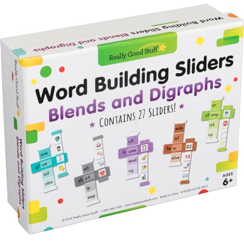 Image of Really Good Stuff Word Building Sliders - Blends and Digraphs - Set of 27 l Phonics l ELA Learning Essentials l Gr 1-2