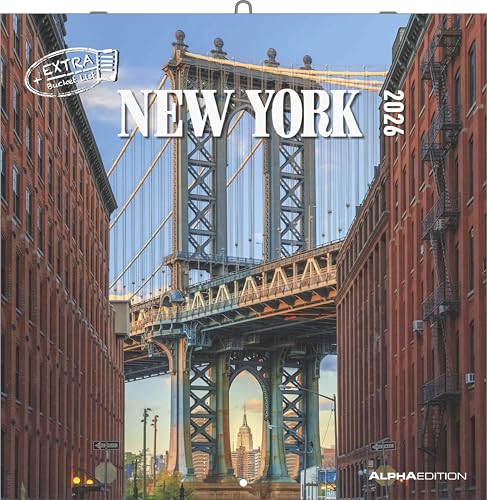 Alpha Edition - New York 2026 Broschürenkalender 30x30 cm Wandkalender Für USA- und Städtefans 12 New-York-Aufnahmen Mit Platz für Notizen Feiertagen & Ferienterminen
