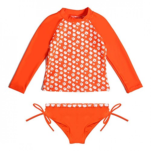 Maillot de bain deux-pièce orange fille 10-11 ans bikini plage La-V 140/146