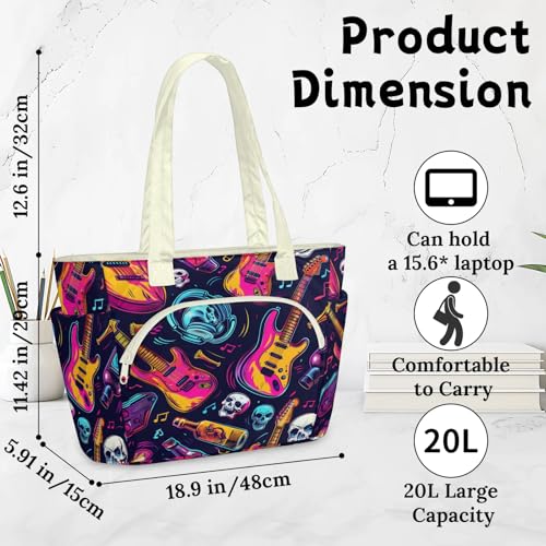 Sac fourre-tout coloré matelassé pour femme grand format zippé