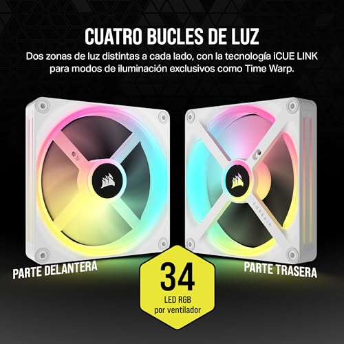 Miniatura 6 de Corsair iCUE Link QX140 RGB RGB de Cúpula Magnética de 140mm Ventilador - Blanco