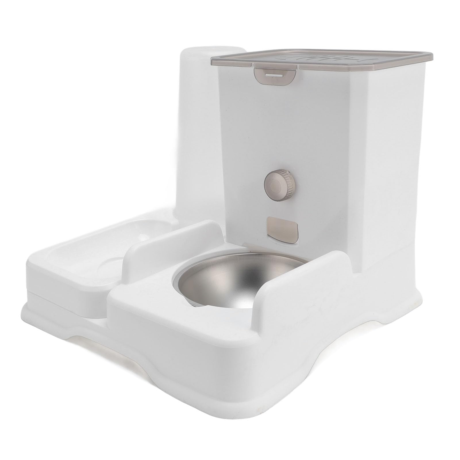 Aramox Distributore Automatico di Acqua per Alimenti per Animali Domestici, Design in Plastica Alimentatore per Cani e Gatti 2 in 1 con Doppie Ciotole per Idratazione e Nutrimento