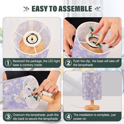 Lámpara de mesa FRODOTGV con luz LED y pantalla lila miniatura 4