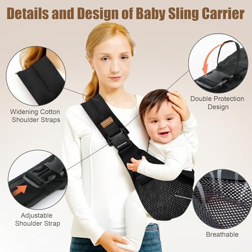 Image of Baby Sling Carrier,Toddler Carrier,2026 New Baby Sling,Breathable and Adjustable Sling,Non-Slip Hip Seat Carrying 10-30lbs(Mesh,Grey)
