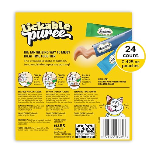 Temptations Creamy Puree Lickable Cat Treats, Seafood Variety, 24 Count - image 9