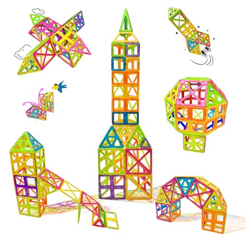 CONDIS Magnetische Bausteine 72 Teile Mega Set - XXL(2×)& Standard Blöcke Fensterkarten Mint Lernspielzeug ab 3+ für Zuhause & Kindergarten mit Stoffsack