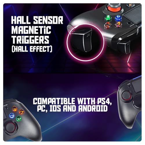 Image of Cosmic Byte Stratos Xenon All in One PS4 /iOS /Android /PC Wireless Programmable Gamepad, Magnetic Accurate Triggers, Upgraded Hall Effect Joysticks (Black)