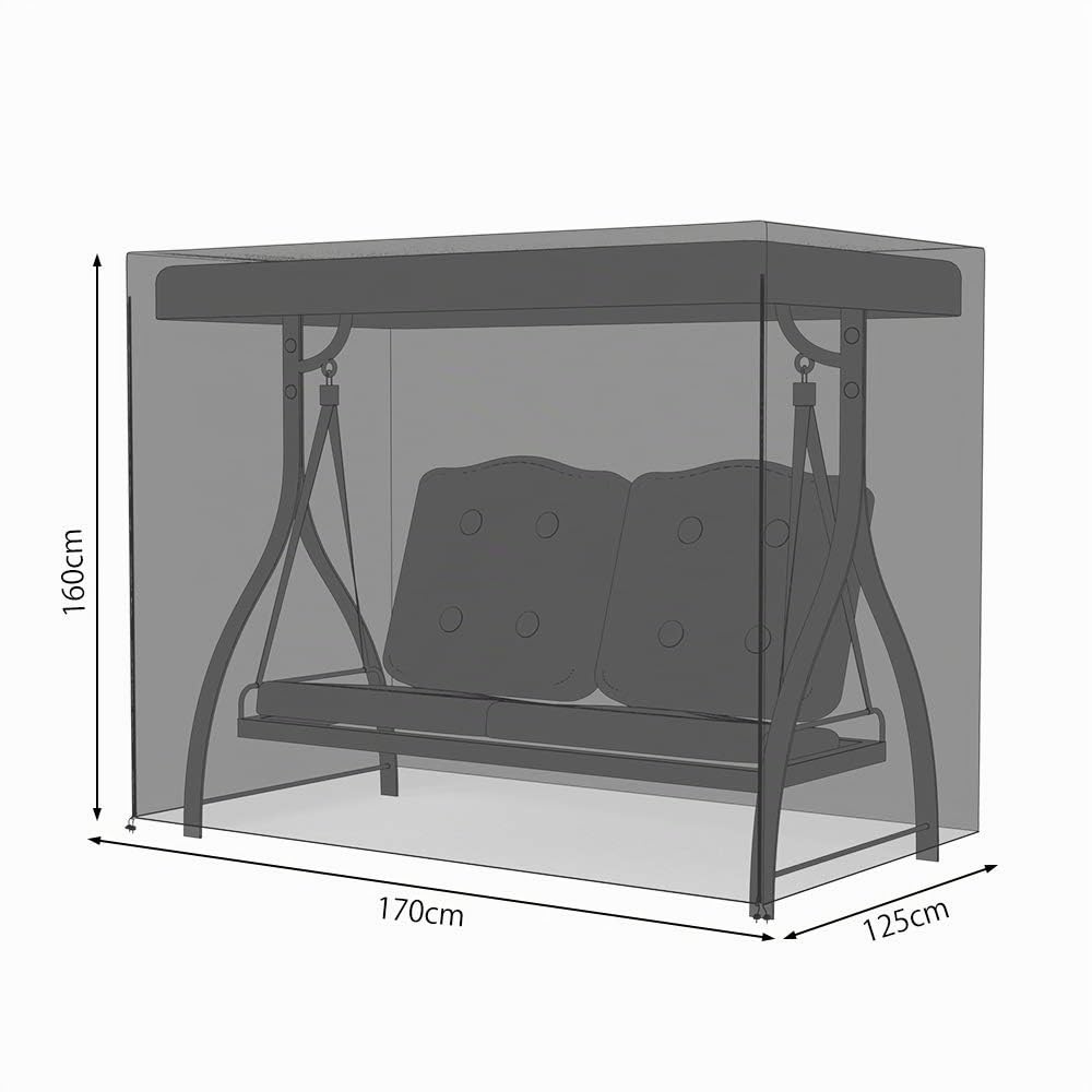 Keyohome,Funda para balancín y columpio de jardín de 2 plazas, funda hamaca impermeable resistente para exteriores, con protección solar protegida contra los rayos UV Oxford 210D,160x125x170 cm