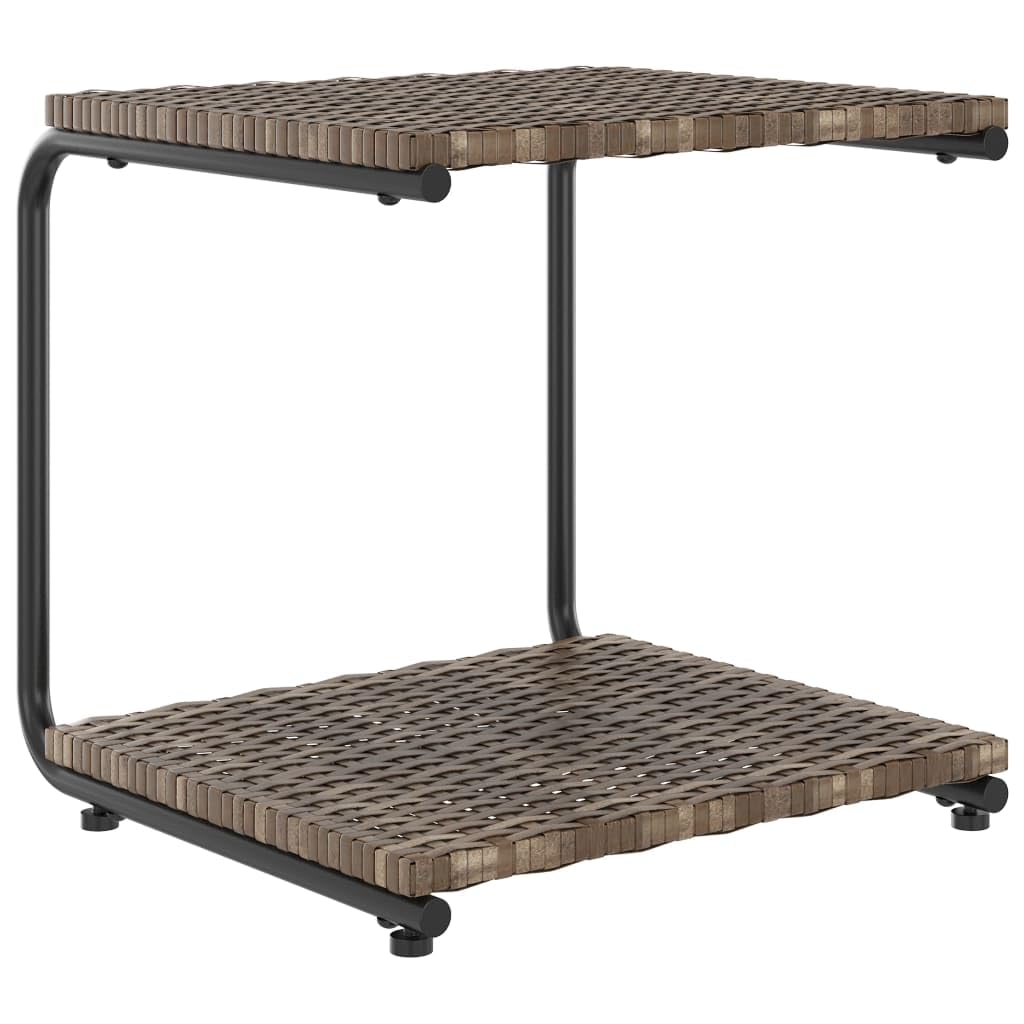 Tumbona para 2 personas de polirratán marrón con cojines, 200 x 132 cm, cama de jardín con mesas auxiliares, cama de exterior para terraza, piscina y balcón, isla de relax para tomar el sol y