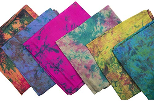 Women's Recycled Pure Silk Abstract Print Scarf Set (Multicolor, 36 inches x 36 inches, Pack of 12) Gift for her3