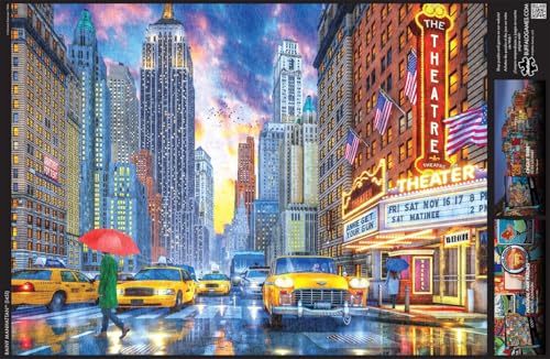 Rompecabezas Buffalo Games - Dominic Davidson - Manhattan bajo la lluvia - 1000 piezas | Arte de Dominic Davison, Hecho en EE.UU., Cartón reciclado, Tamaño terminado 26,75 x 19,75 pulgadas, Incluye póster, Arte enmarcable, Ideal para regalo miniatura 5